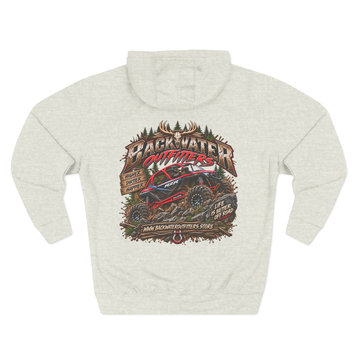 Backwater Outfitters Off-Road Hoodie — American Flag & UTV Graphic Printify