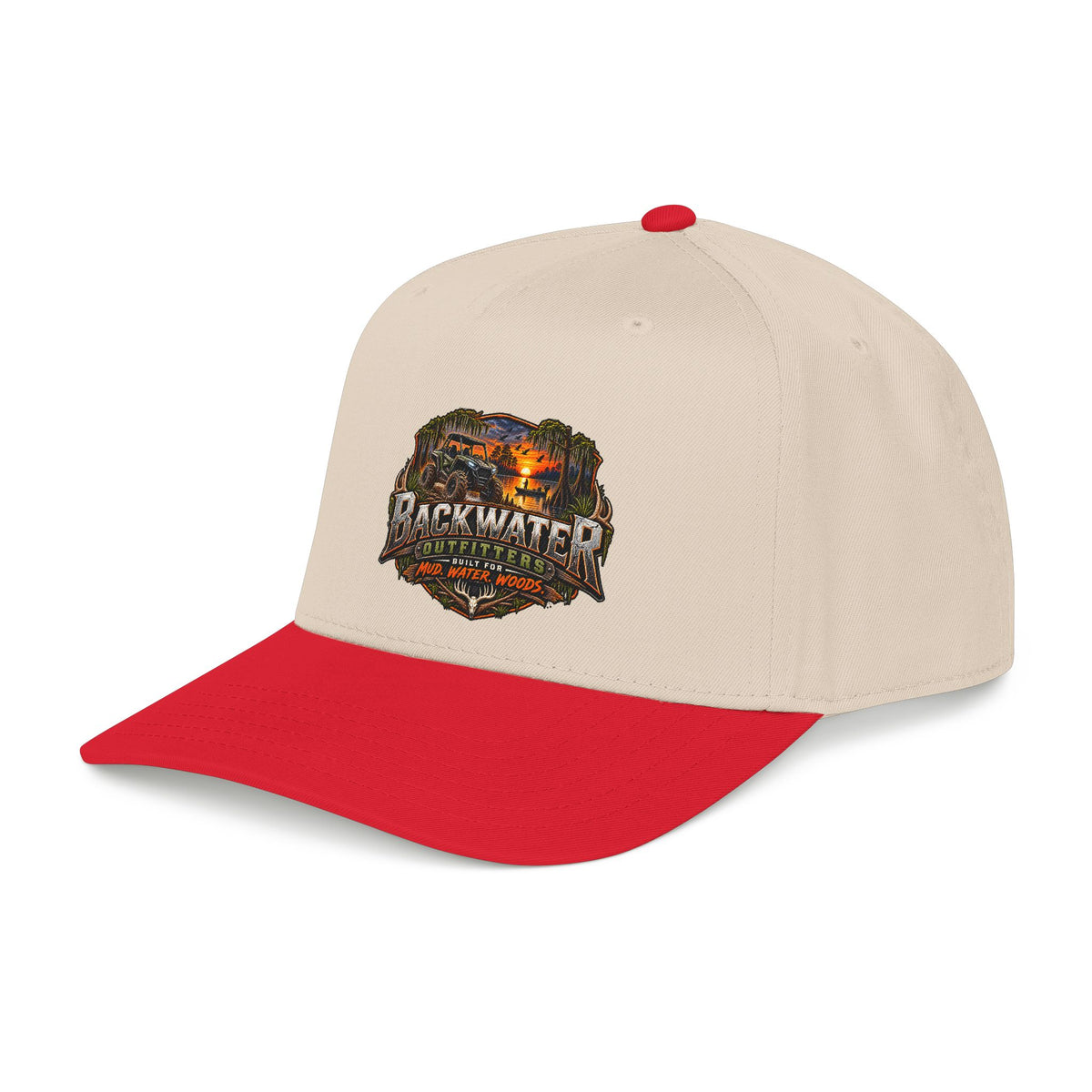 Backwater Outfitters Camping Cap — Retro Outdoor Fishing Hat Printify