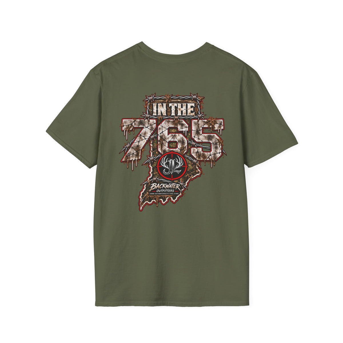 James Luker in the 765 t shirt by Backwater Graphic T-Shirt Printify