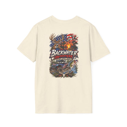 Backwater Outfitters Fishing T-Shirt – American Flag Fish Logo