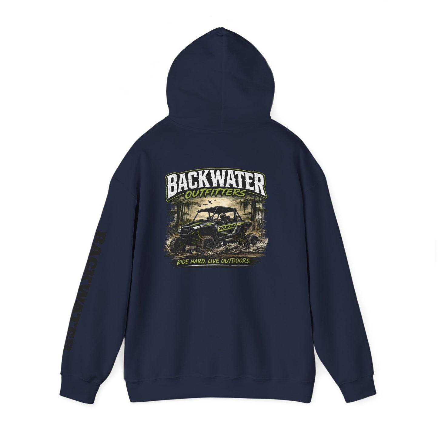 Backwater Outfitters Hoodie — Outdoor Off-Road Graphic Pullover