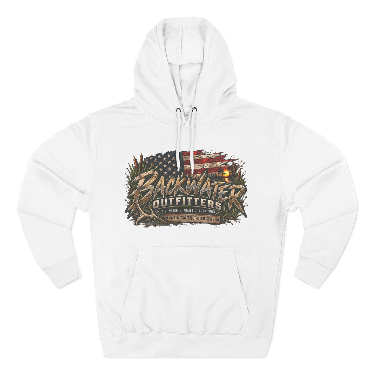 Backwater Outfitters Off-Road Hoodie — American Flag & UTV Graphic Printify