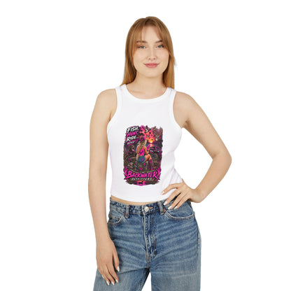 Backwater Outfitters Fish Hunt Ride Tank — Women's Graphic Racer Crop Top