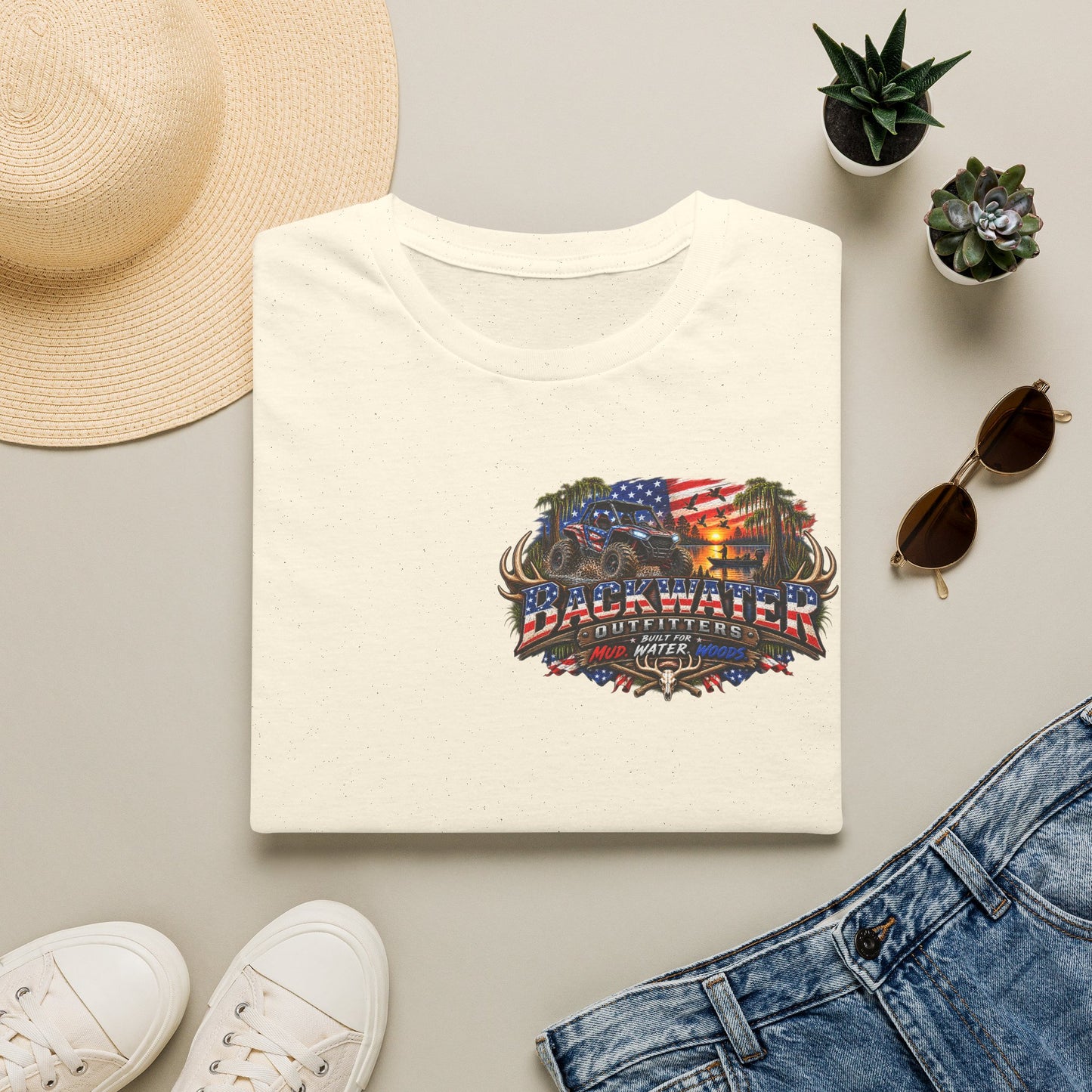 Patriotic Trailblazer T-Shirt — American Flag Motorcycle Graphic