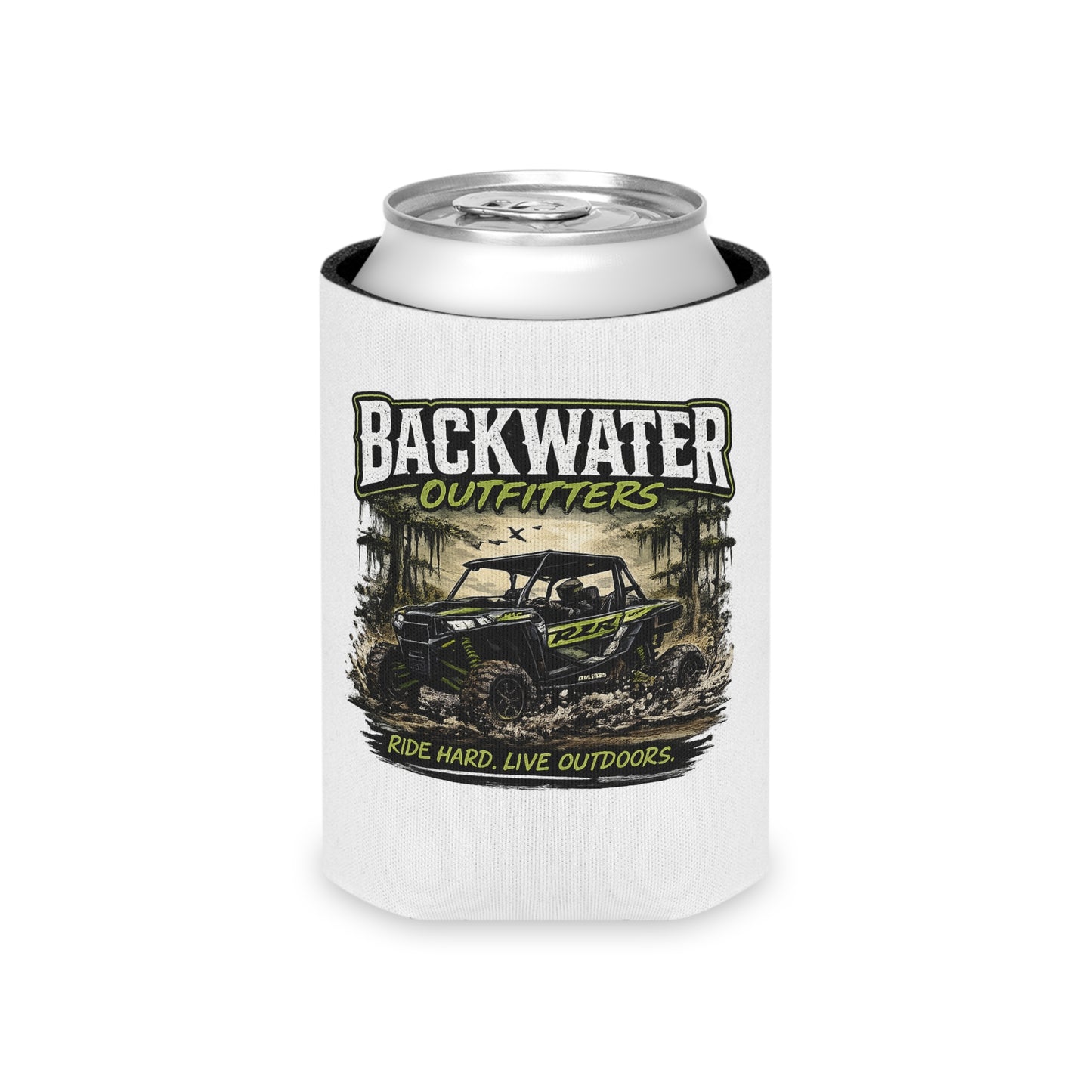 Backwater Outfitters Can Cooler – "Ride Hard, Live Outdoors" UTV Stubby Holder