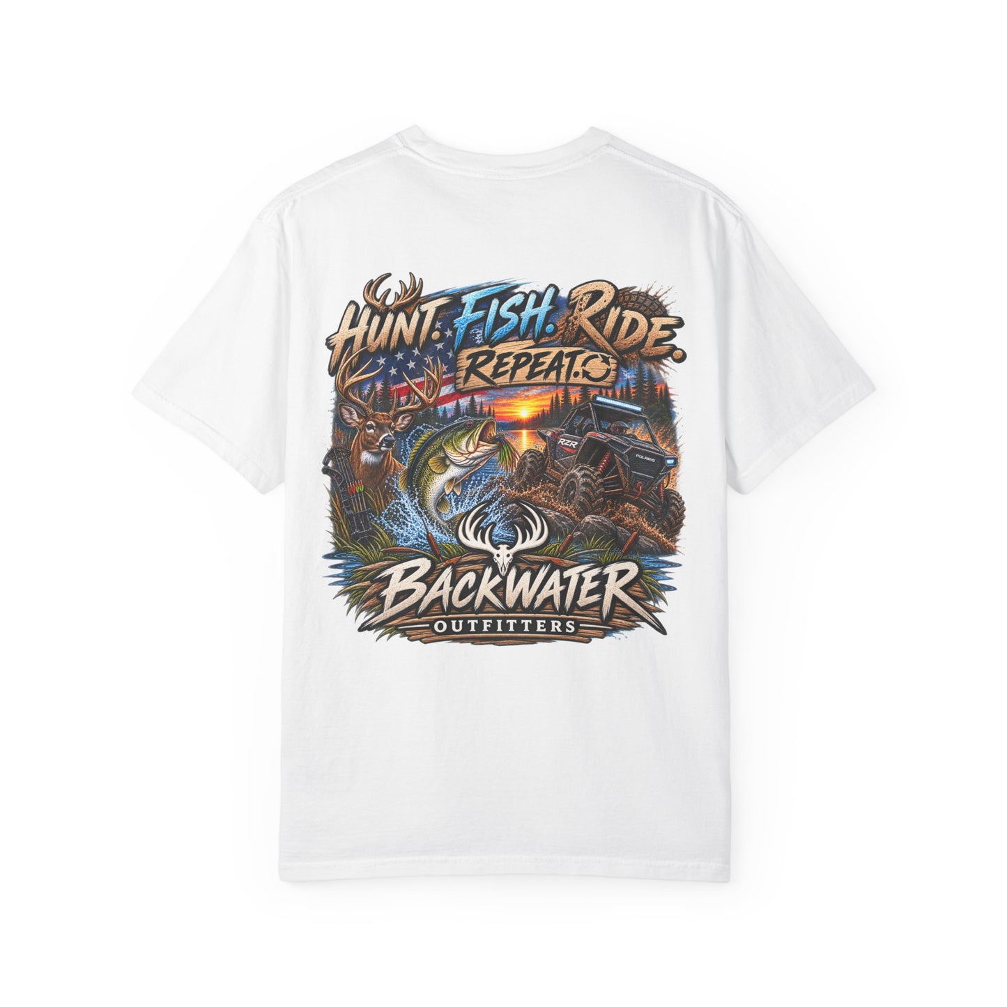 Backwater Outfitters "Hunt Fish Ride Repeat" T-Shirt