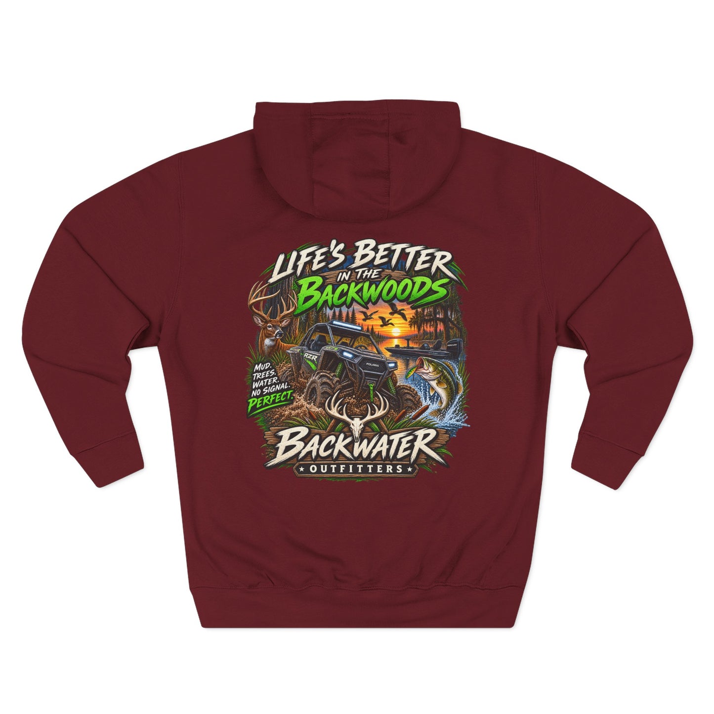 Backwater Outfitters Off-Road Hoodie – "Life's Better in the Backwoods" Graphic