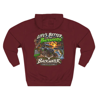 Backwater Outfitters Off-Road Hoodie – "Life's Better in the Backwoods" Graphic