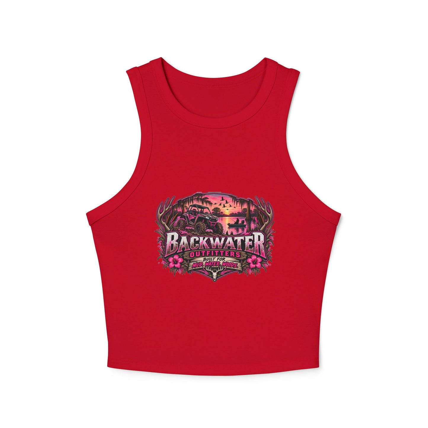 Backwater Hooked Tank Top — Women's Fishing Racerback Graphic