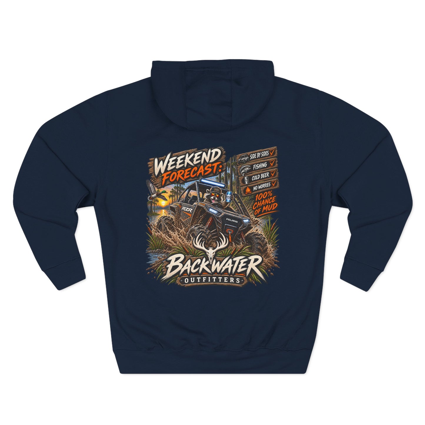 Backwater Outfitters "Weekend Forecast" Off-Road Hoodie — ATV Mud Riding Graphic Hoodie