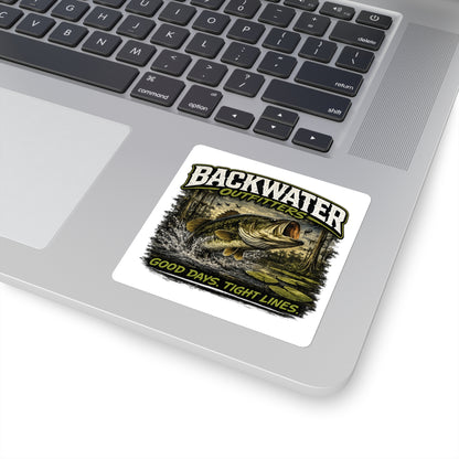Backwater Outfitters Bass Sticker – “Good Days, Tight Lines” Square Fishing Decal