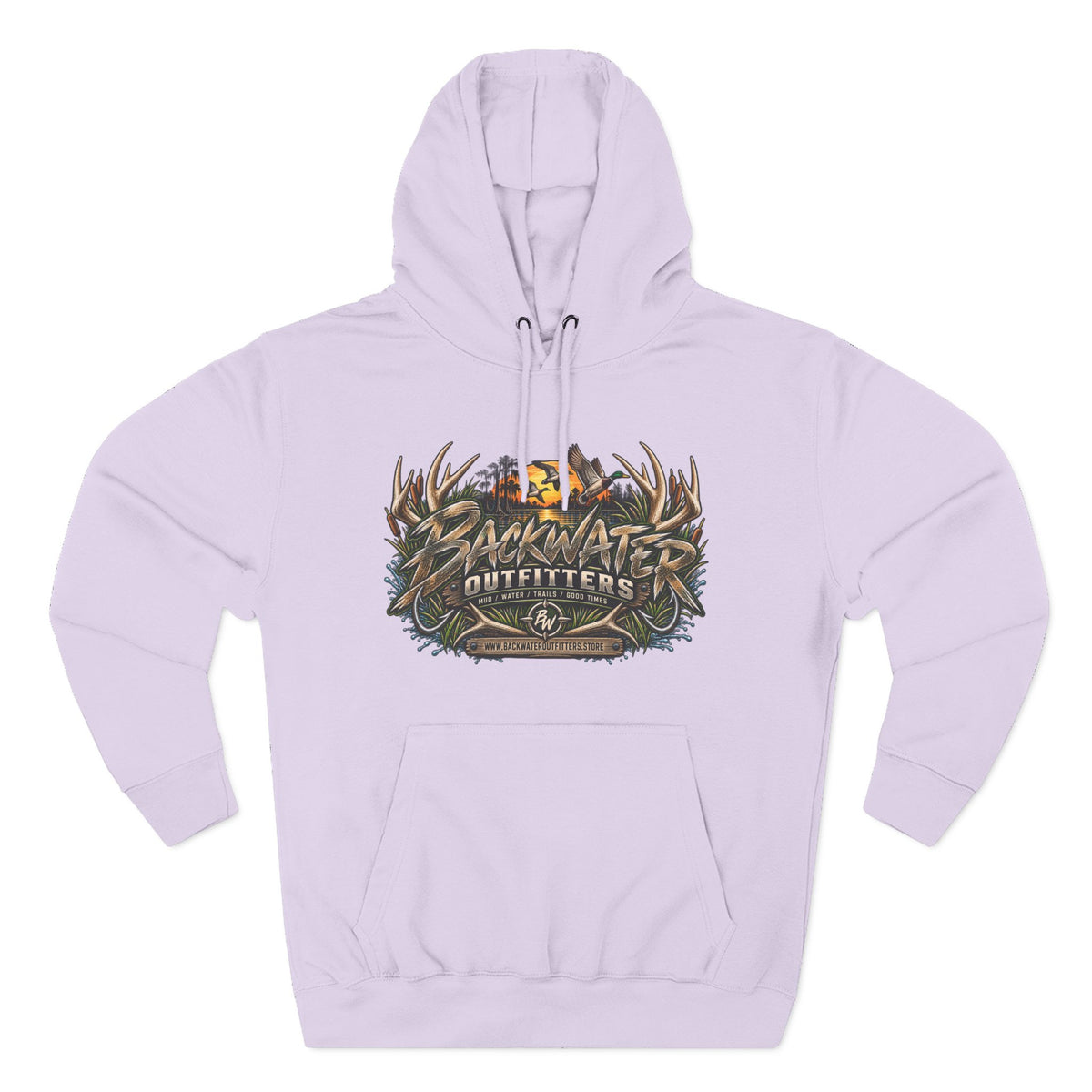 Backwater Outfitters Hoodie — Off‑Road Adventure Fleece Pullover Printify