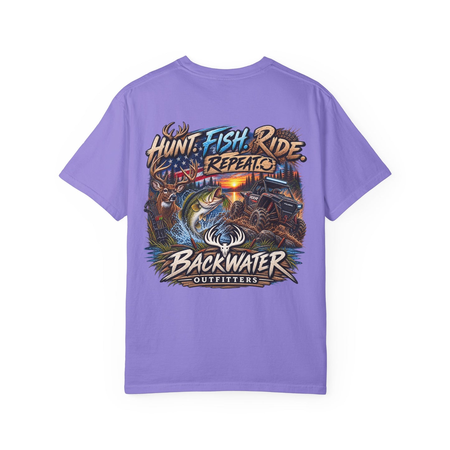 Backwater Outfitters "Hunt Fish Ride Repeat" T-Shirt