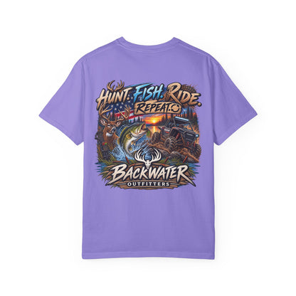 Backwater Outfitters "Hunt Fish Ride Repeat" T-Shirt