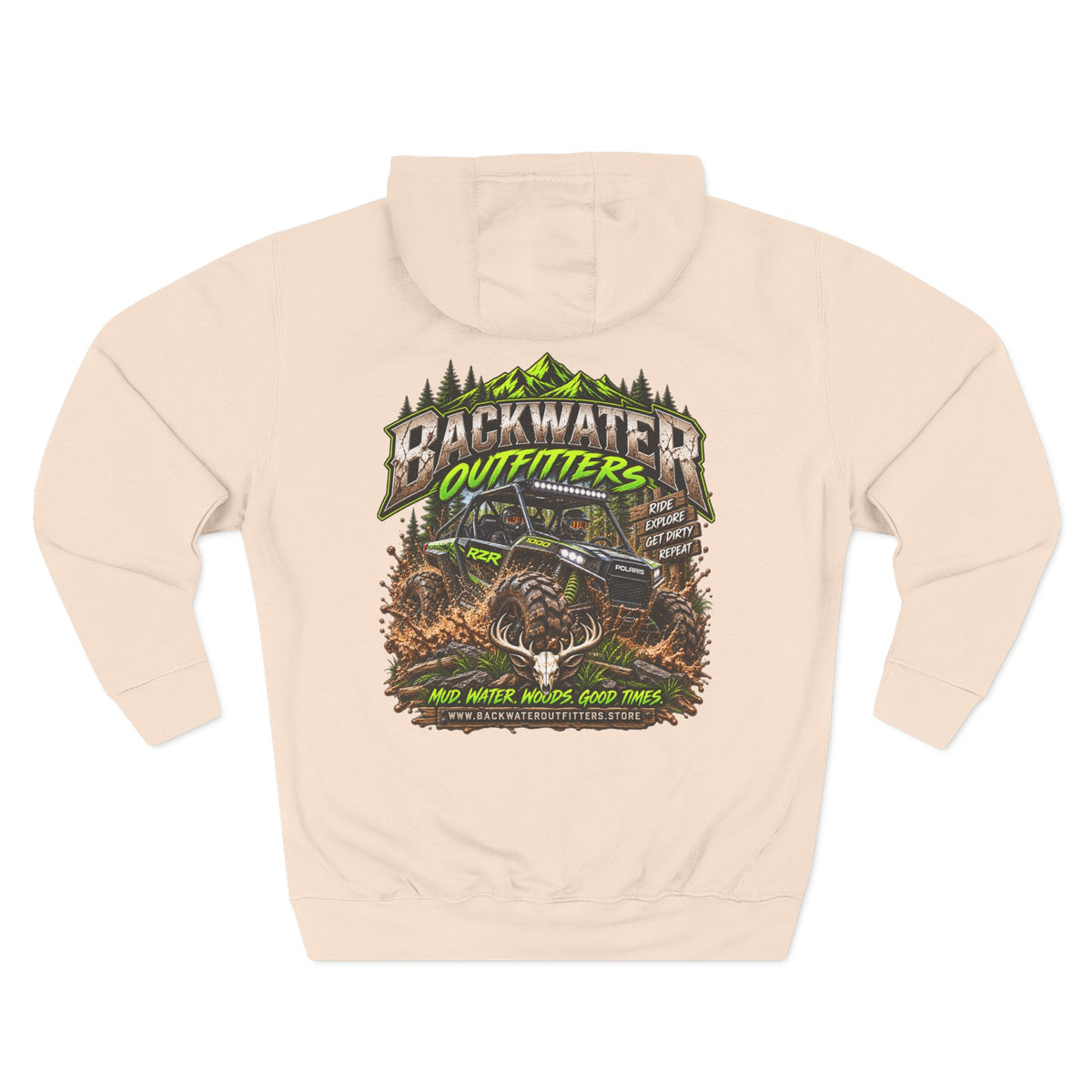 Backwater Outfitters Hoodie — Off‑Road Adventure Fleece Pullover