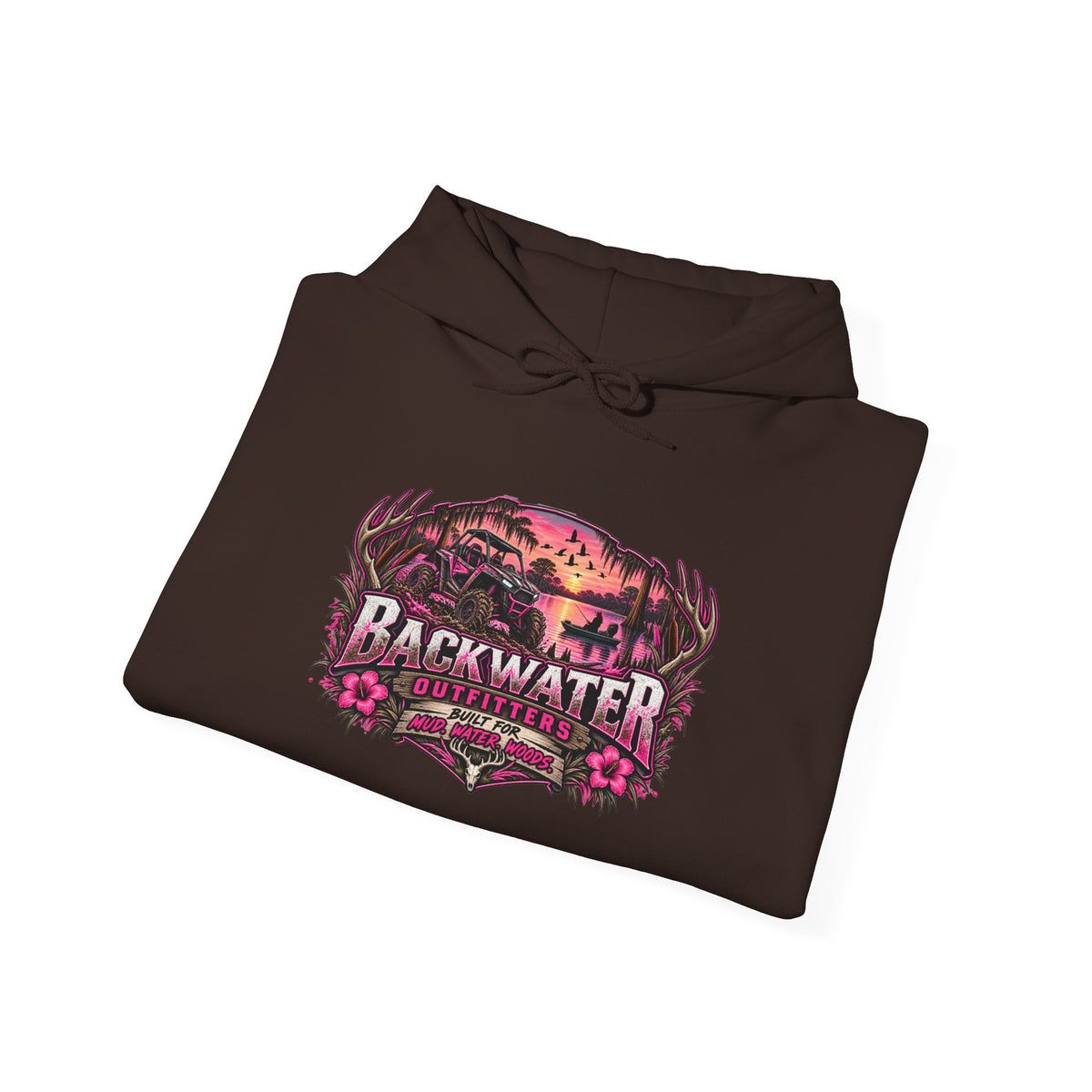 Backwater 'Wild At Heart' Hoodie – Outdoors Adventure Pullover Printify