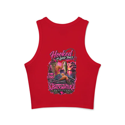 Backwater Hooked Tank Top — Women's Fishing Racerback Graphic