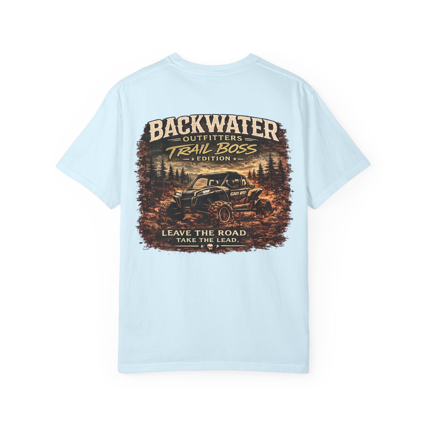 Trail Boss T-Shirt — Backwater Outfitters Off-Road Graphic Tee ("Leave the Road, Take the Lead")