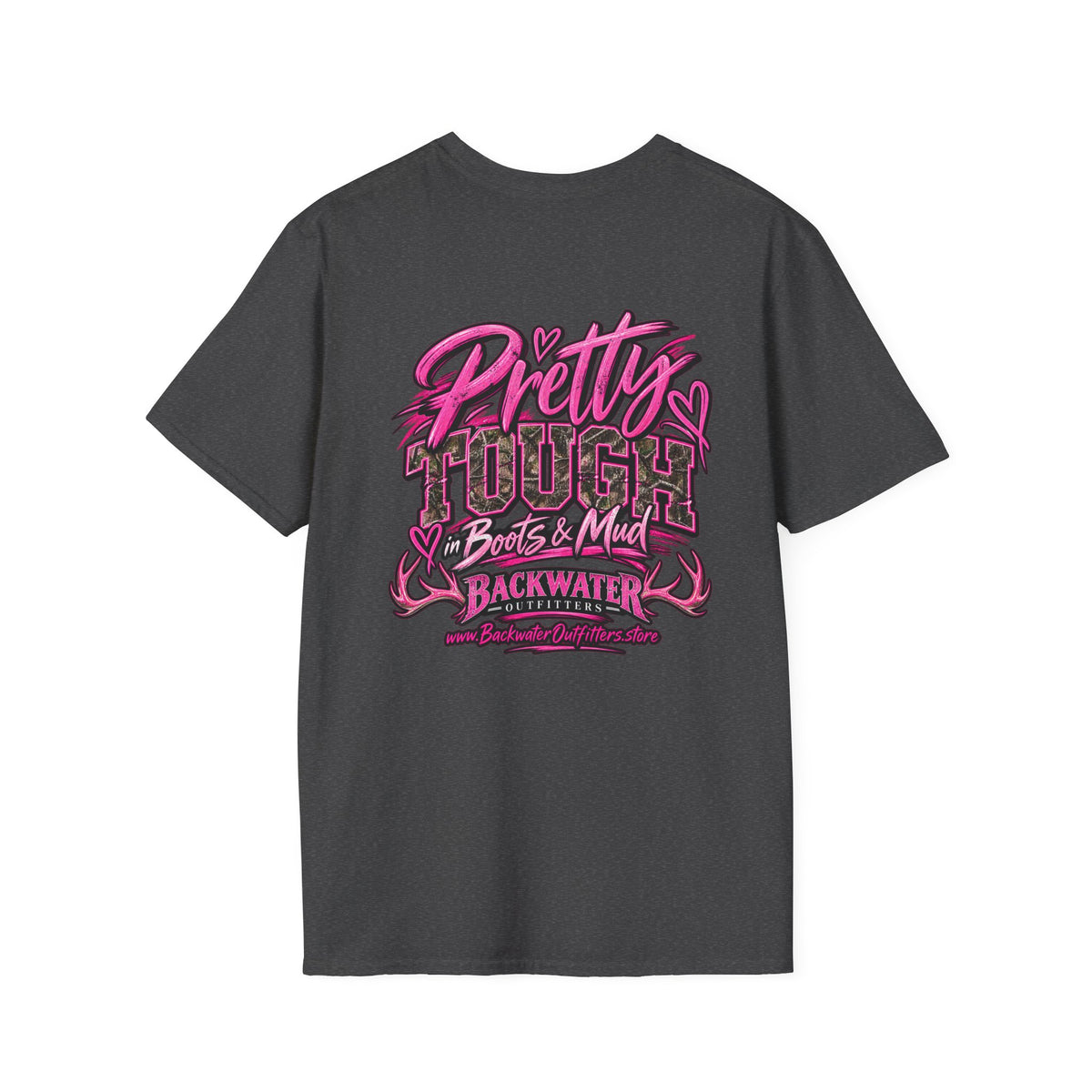 Women Backwater Outfitters "Pretty Tough" Fishing T-Shirt Printify