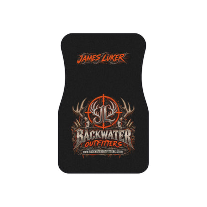 James Luker Backwater Outfitters Logo Car Mats (Set of 4) — Heavy-Duty Automotive Floor Liners Printify
