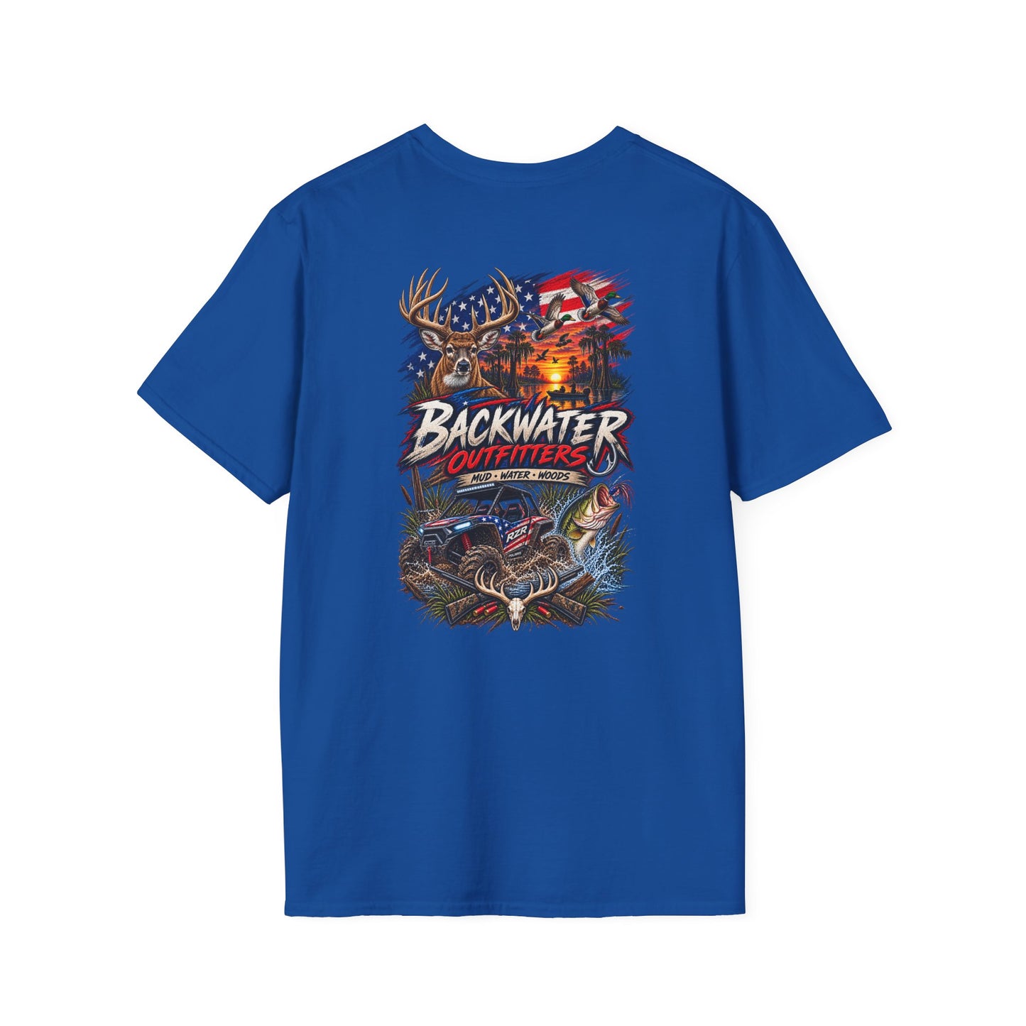 Backwater Outfitters Fishing T-Shirt – American Flag Fish Logo