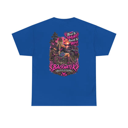 Backwater Outfitters Hunting Graphic Tee — "Born to Hunt, Forced to Work"
