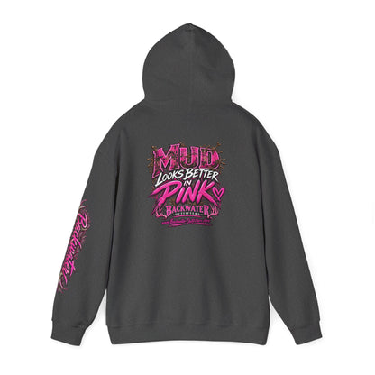 Girl Backwater Outfitters "Mud Looks Better Pink" Hoodie Printify