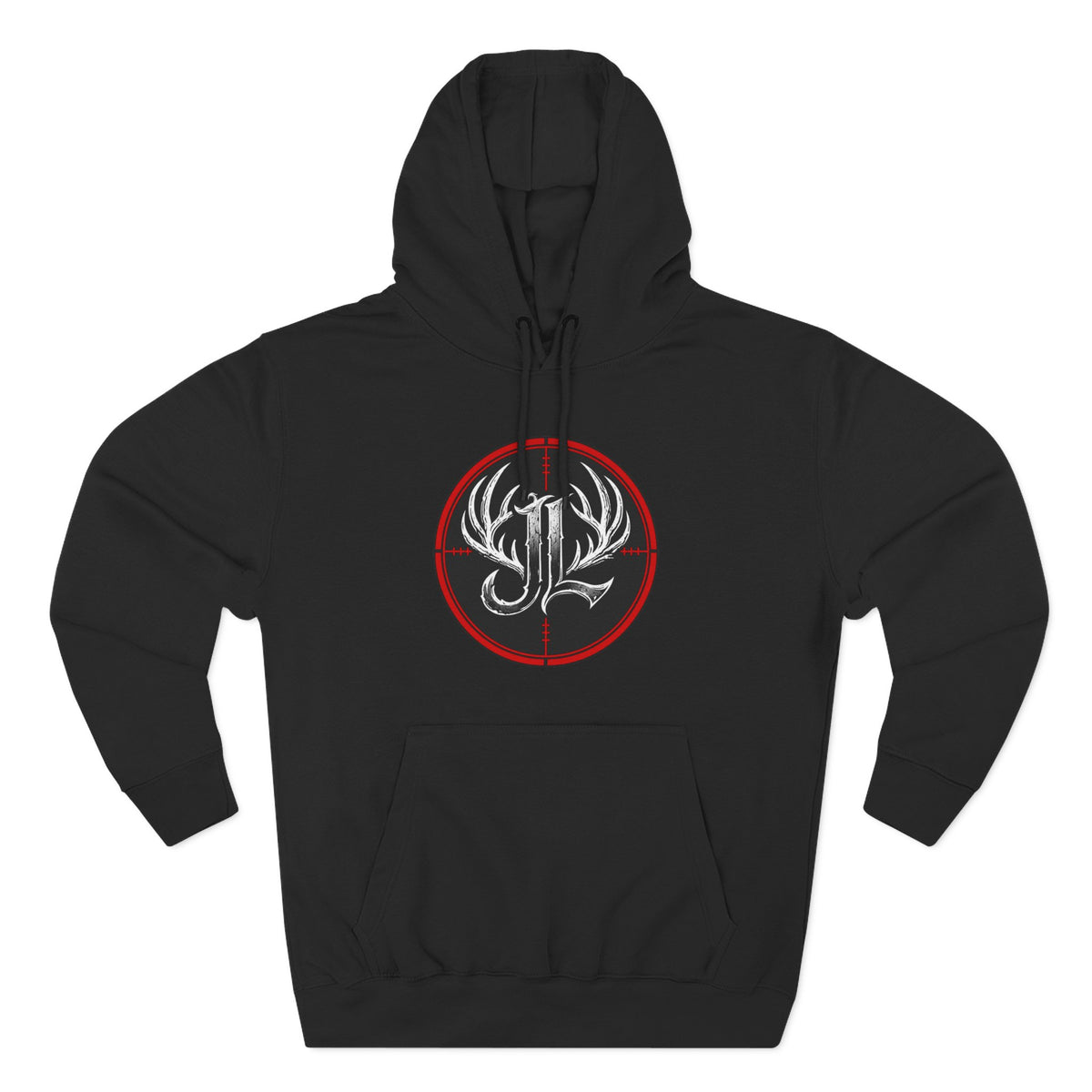 James Luker Hunting Logo Hoodie — Backwater Outfitters Antler Crest Fleece Hoodie Printify