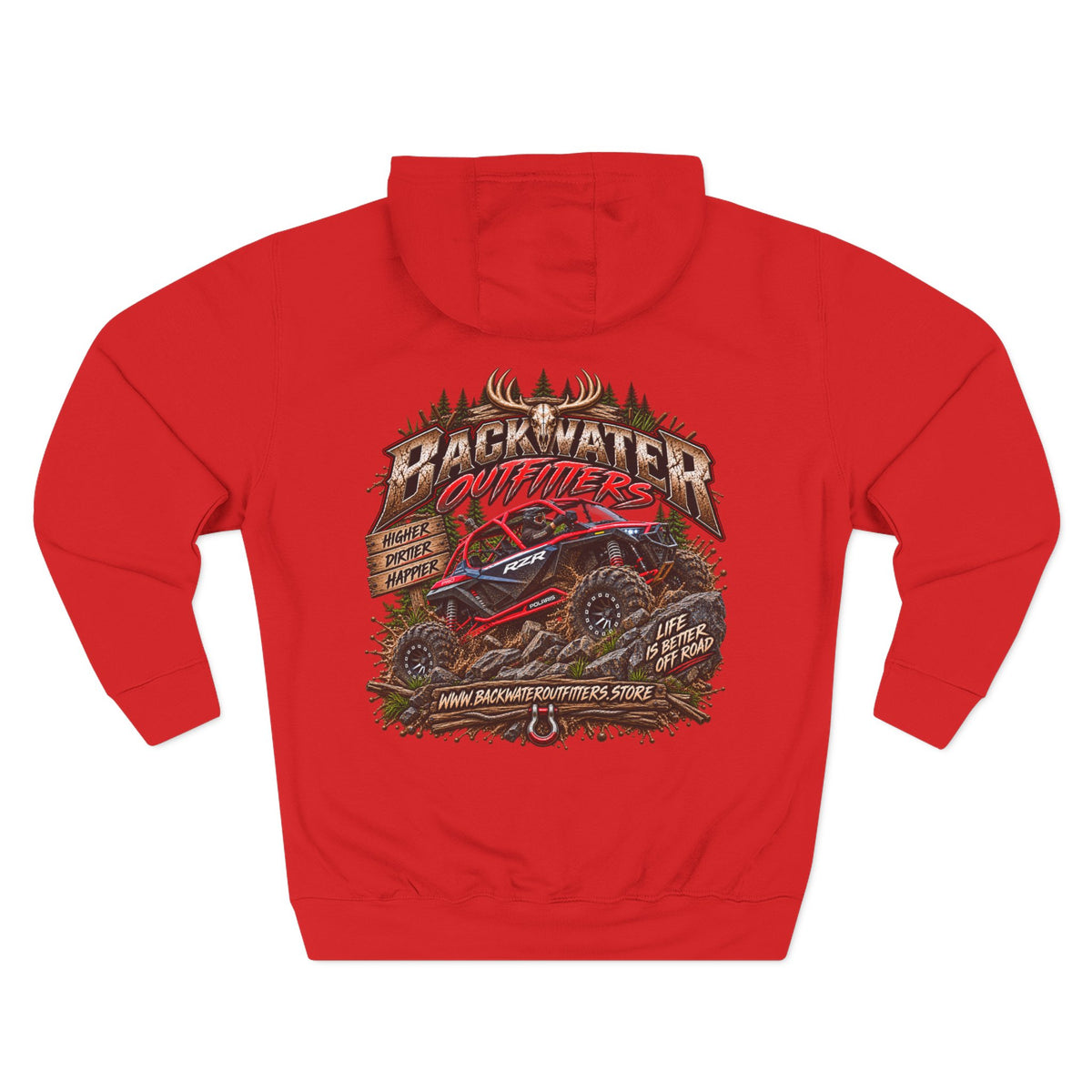 Backwater Outfitters Off-Road Hoodie — American Flag & UTV Graphic Printify