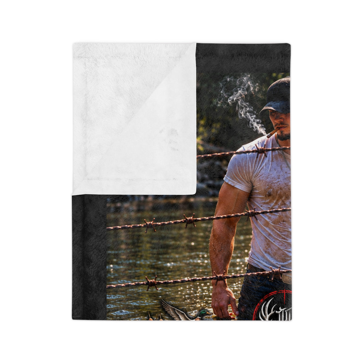Backwater Outfitters James Luker Velveteen Microfiber Blanket Printify