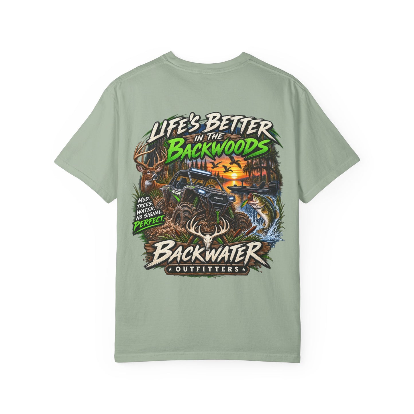 Backwater Outdoor Logo T-Shirt — Retro Fishing & Camping Tee