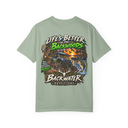 Backwater Outdoor Logo T-Shirt — Retro Fishing & Camping Tee