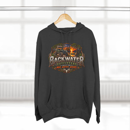 Backwater Outfitters Fishing Hoodie — "Master Baiter" Graphic Pullover