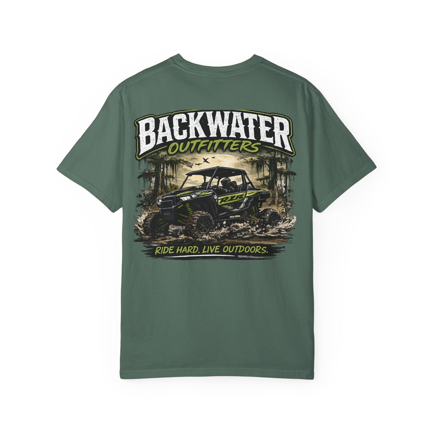 Backwater Outfitters UTV Adventure T-Shirt — "Ride Hard, Live Outdoors" Graphic Tee