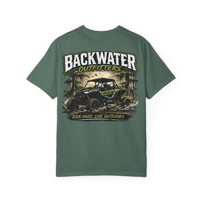 Backwater Outfitters UTV Adventure T-Shirt — "Ride Hard, Live Outdoors" Graphic Tee