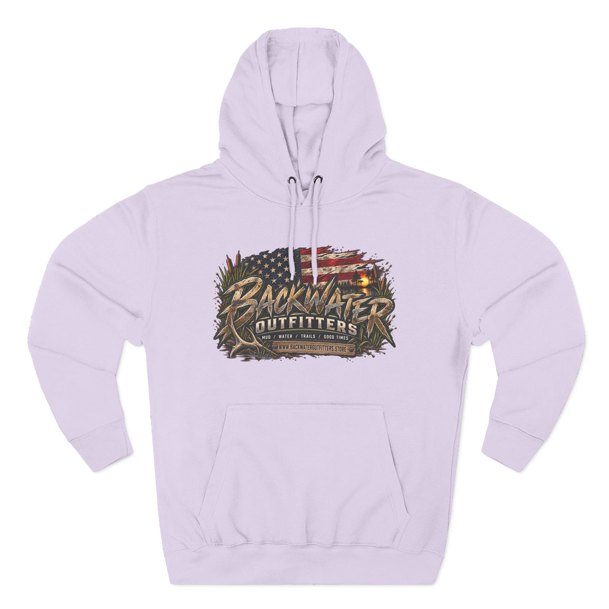 Backwater Outfitters Off-Road Hoodie – American Flag & UTV Graphic Fleece Printify