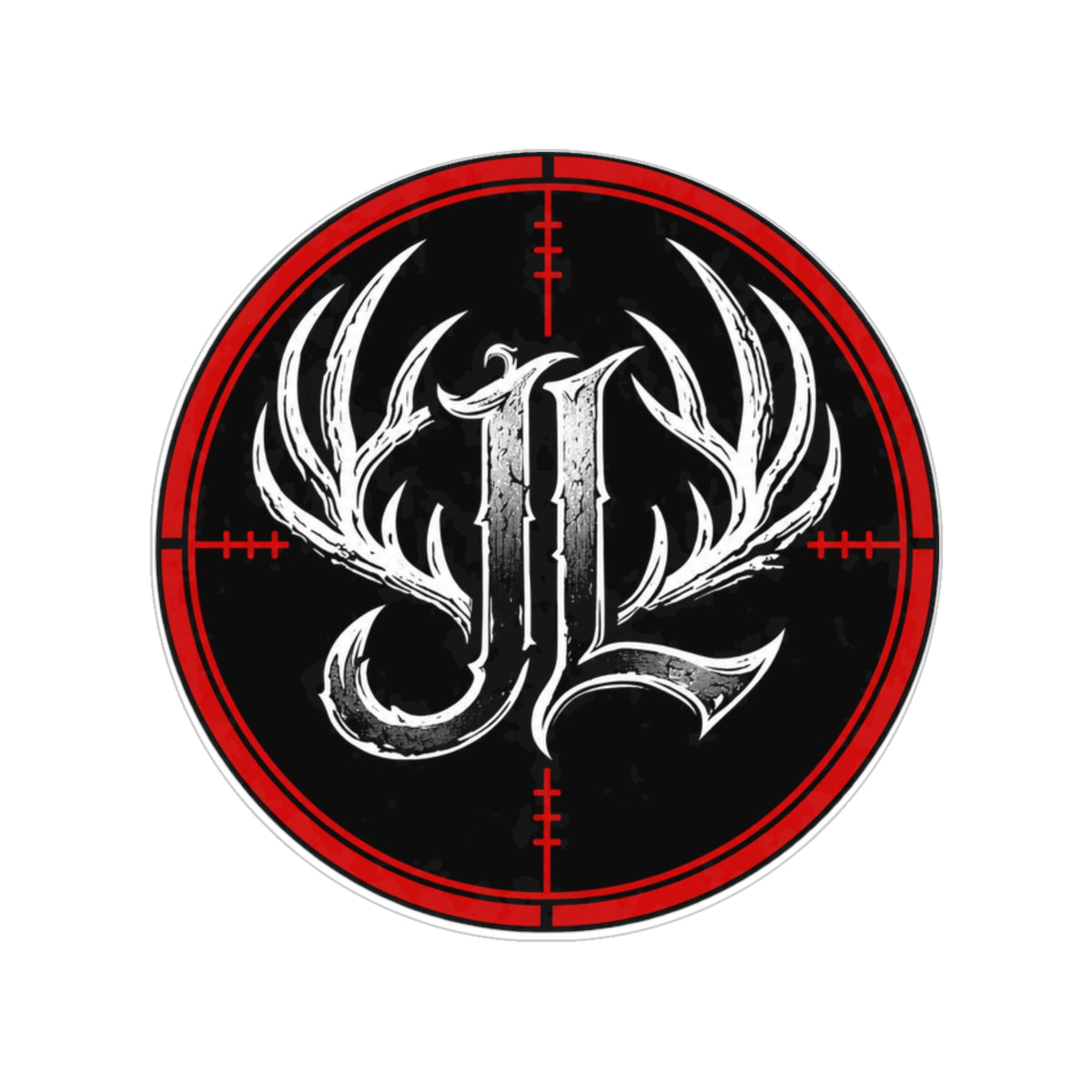 Gothic Antler Monogram Outdoor Sticker