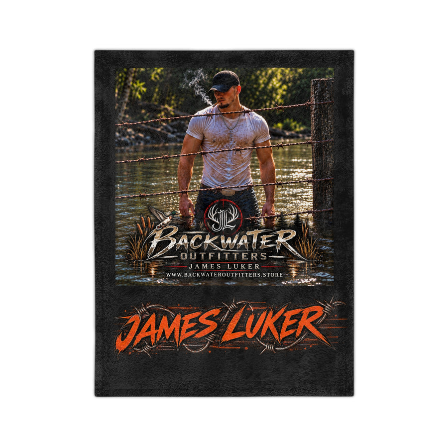 Backwater Outfitters James Luker Velveteen Microfiber Blanket Printify
