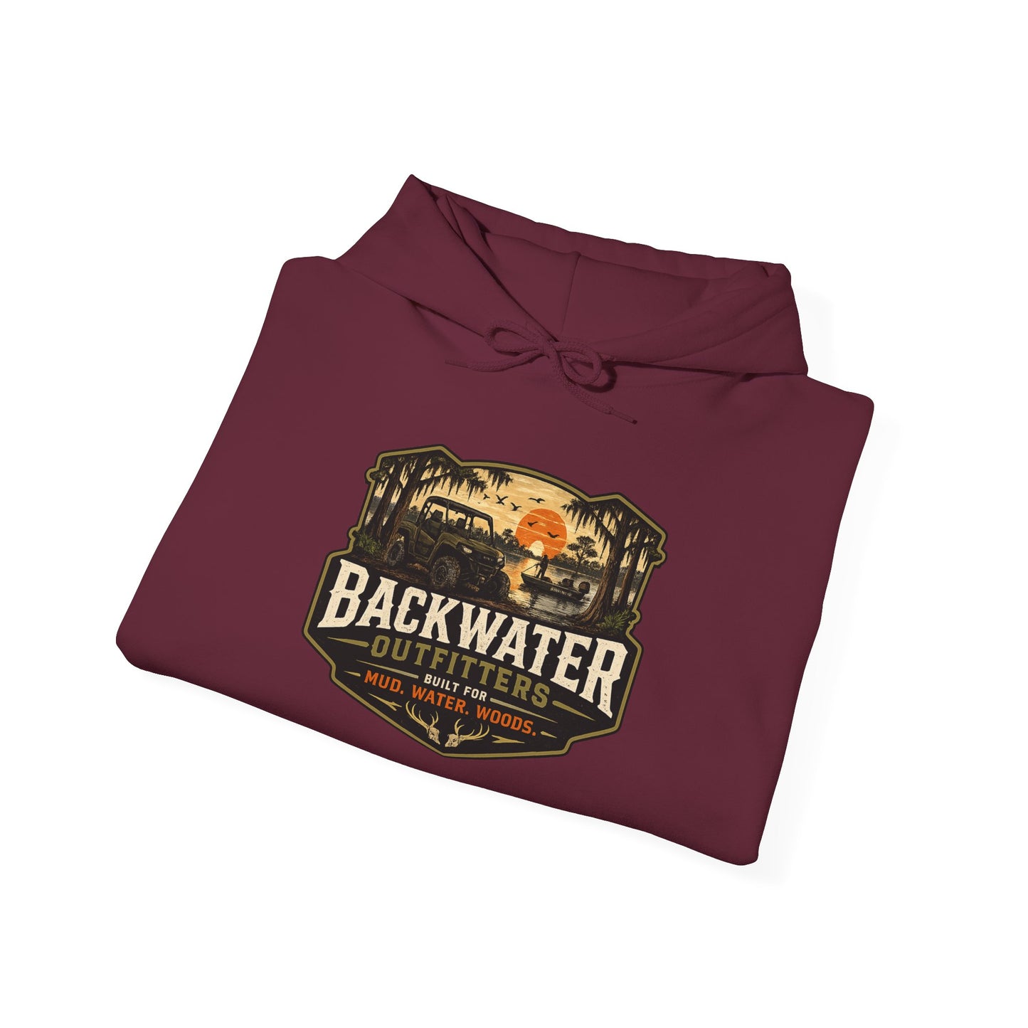 Backwater Outfitters Hoodie — Outdoor Off-Road Graphic Pullover