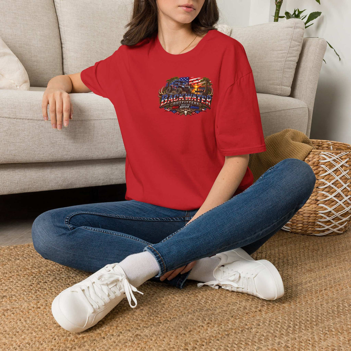 Patriotic Trailblazer T-Shirt — American Flag Motorcycle Graphic