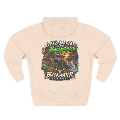 Backwater Outfitters Off-Road Hoodie – "Life's Better in the Backwoods" Graphic