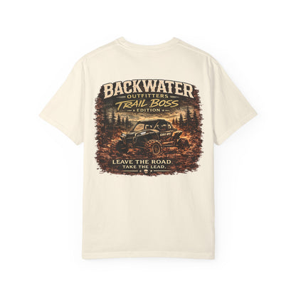 Trail Boss T-Shirt — Backwater Outfitters Off-Road Graphic Tee ("Leave the Road, Take the Lead")
