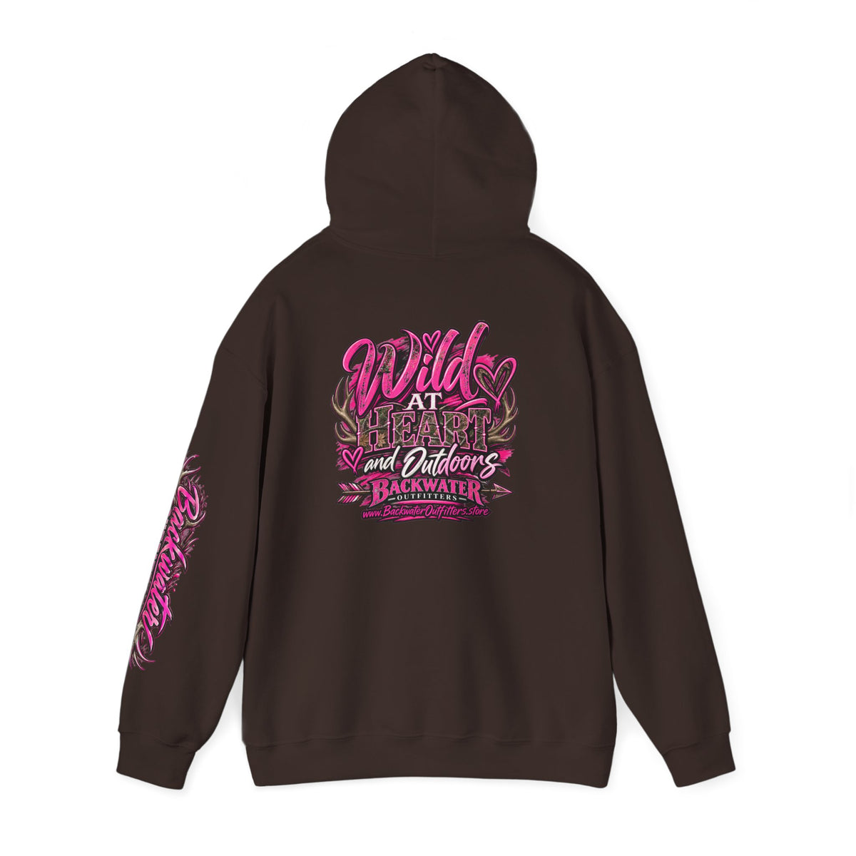 Backwater 'Wild At Heart' Hoodie – Outdoors Adventure Pullover Printify