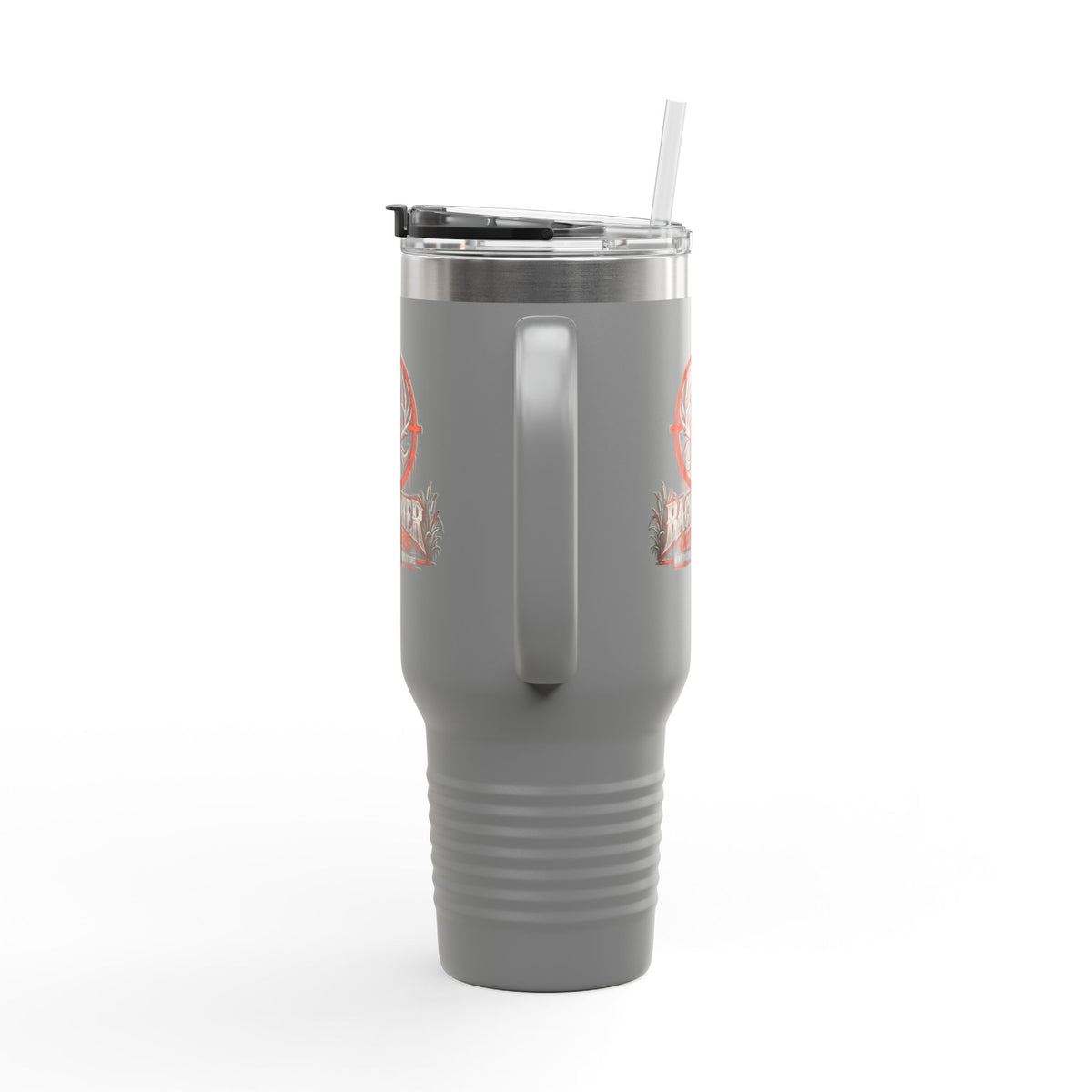 James Luker Backwater Hunting Logo 40oz Insulated Travel Mug Printify