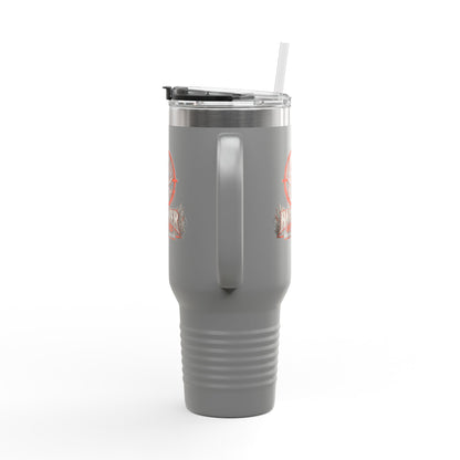 James Luker Backwater Hunting Logo 40oz Insulated Travel Mug Printify