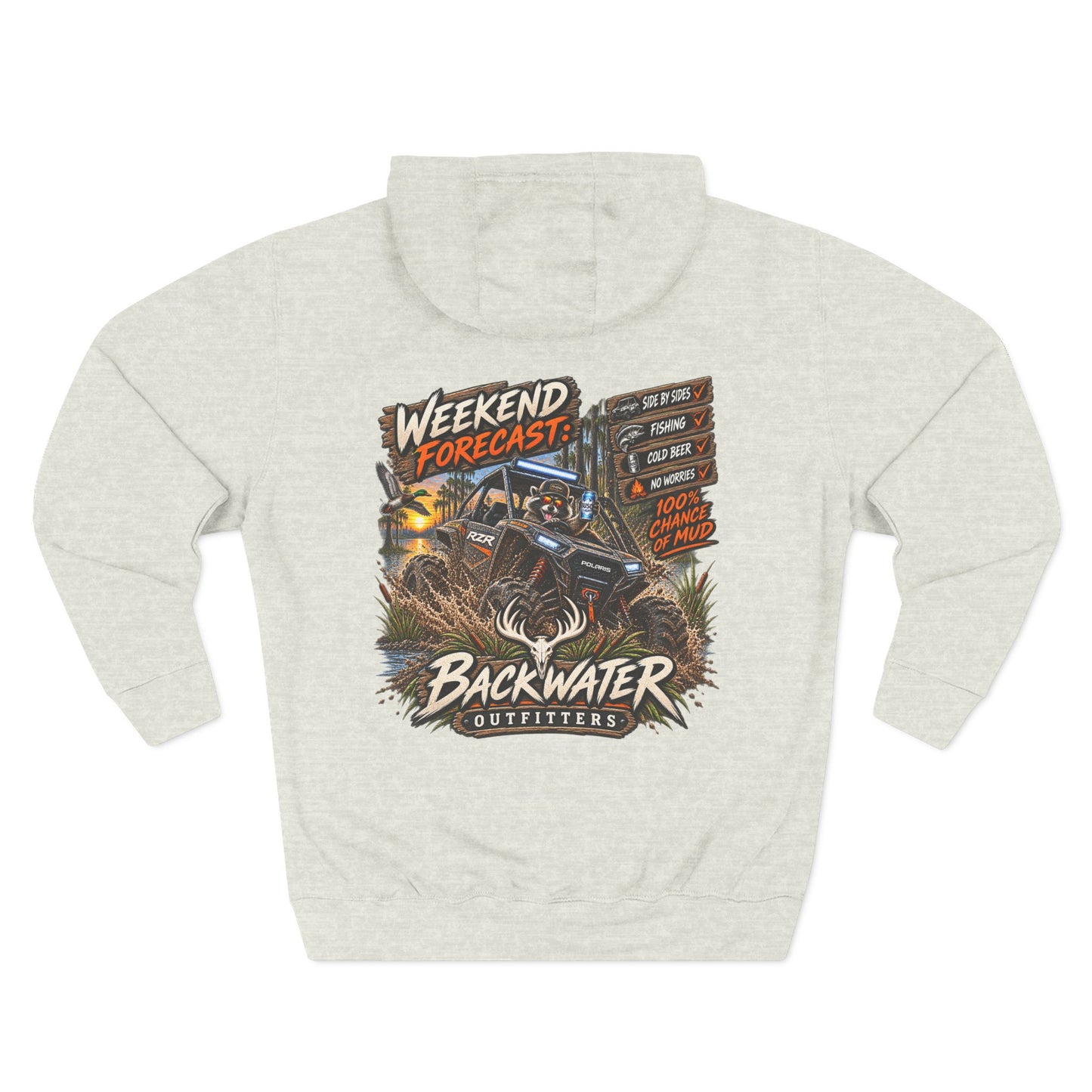 Backwater Outfitters "Weekend Forecast" Off-Road Hoodie — ATV Mud Riding Graphic Hoodie