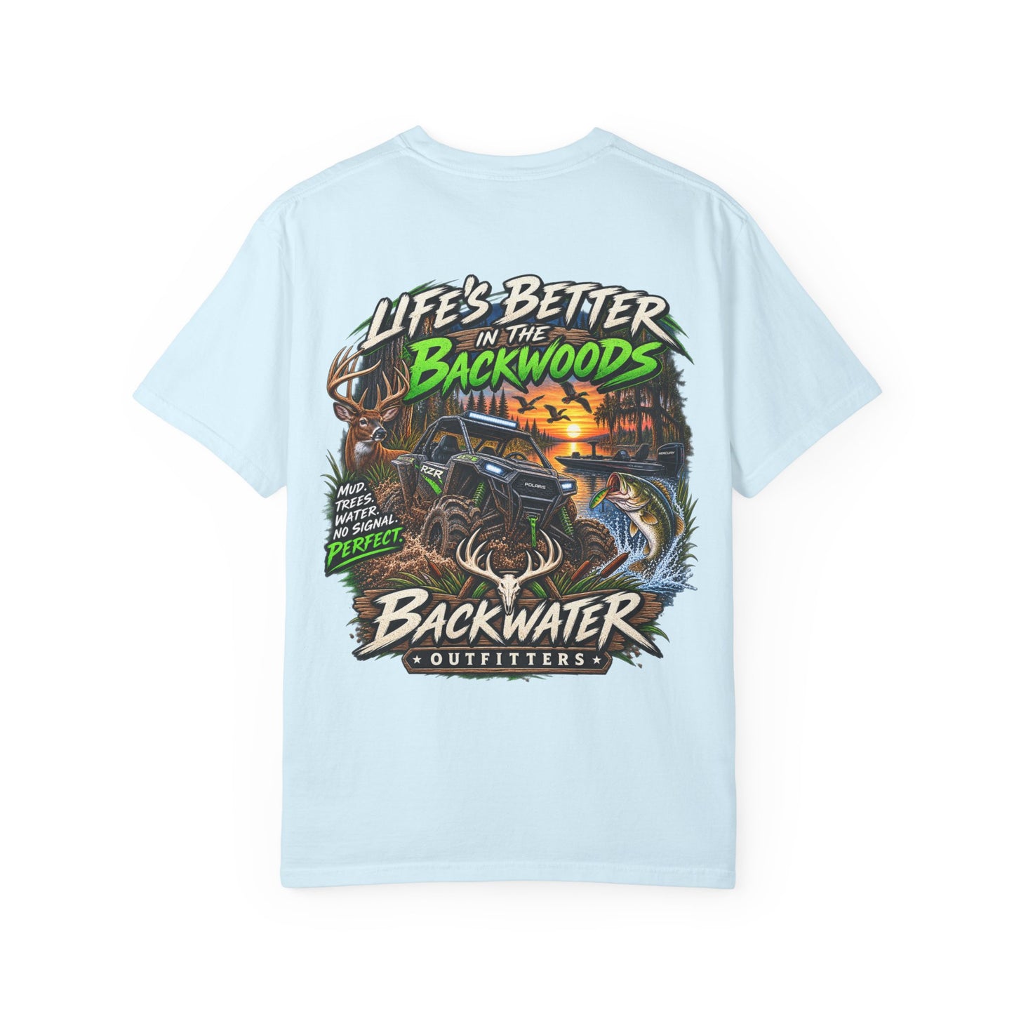 Backwater Outdoor Logo T-Shirt — Retro Fishing & Camping Tee