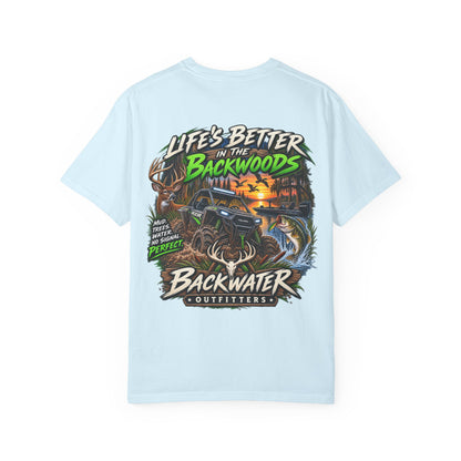 Backwater Outdoor Logo T-Shirt — Retro Fishing & Camping Tee