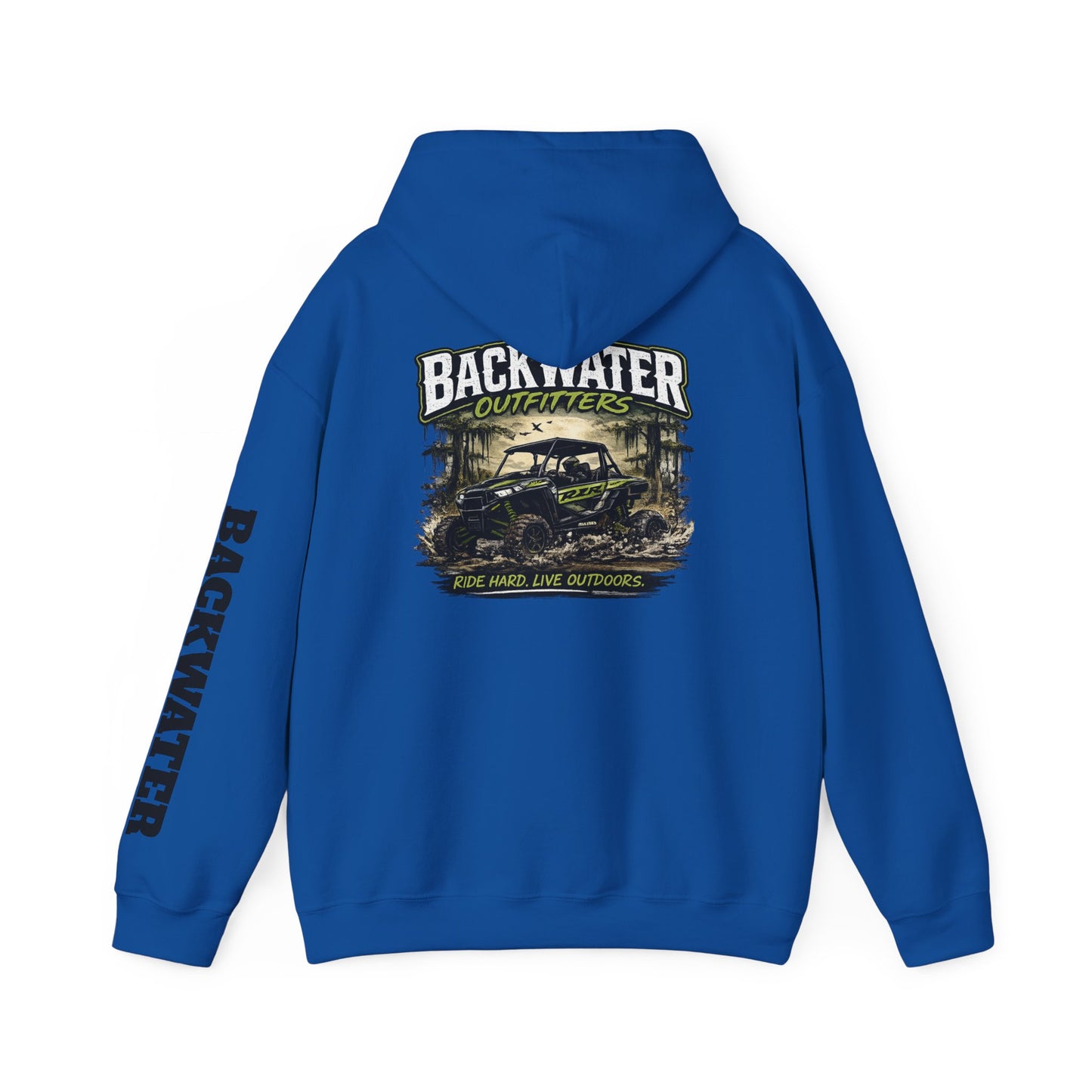 Backwater Outfitters Hoodie — Outdoor Off-Road Graphic Pullover