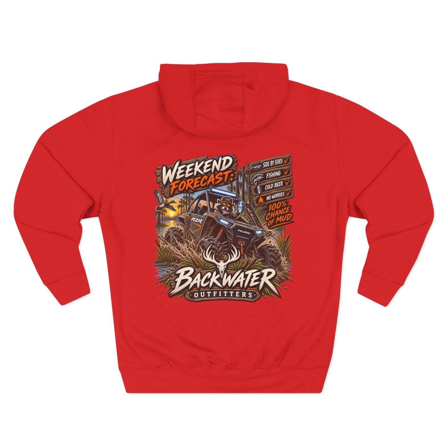 Backwater Outfitters "Weekend Forecast" Off-Road Hoodie — ATV Mud Riding Graphic Hoodie